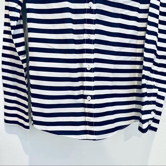 J. CREW Blue White Striped BOY Button Down Shirt size 0 - Picture 12 of 16